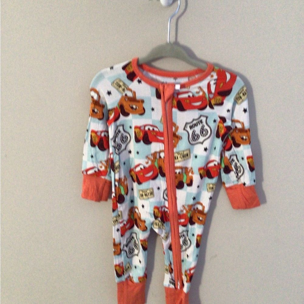 Disney Cars Kids Footie Pajama - Red and White